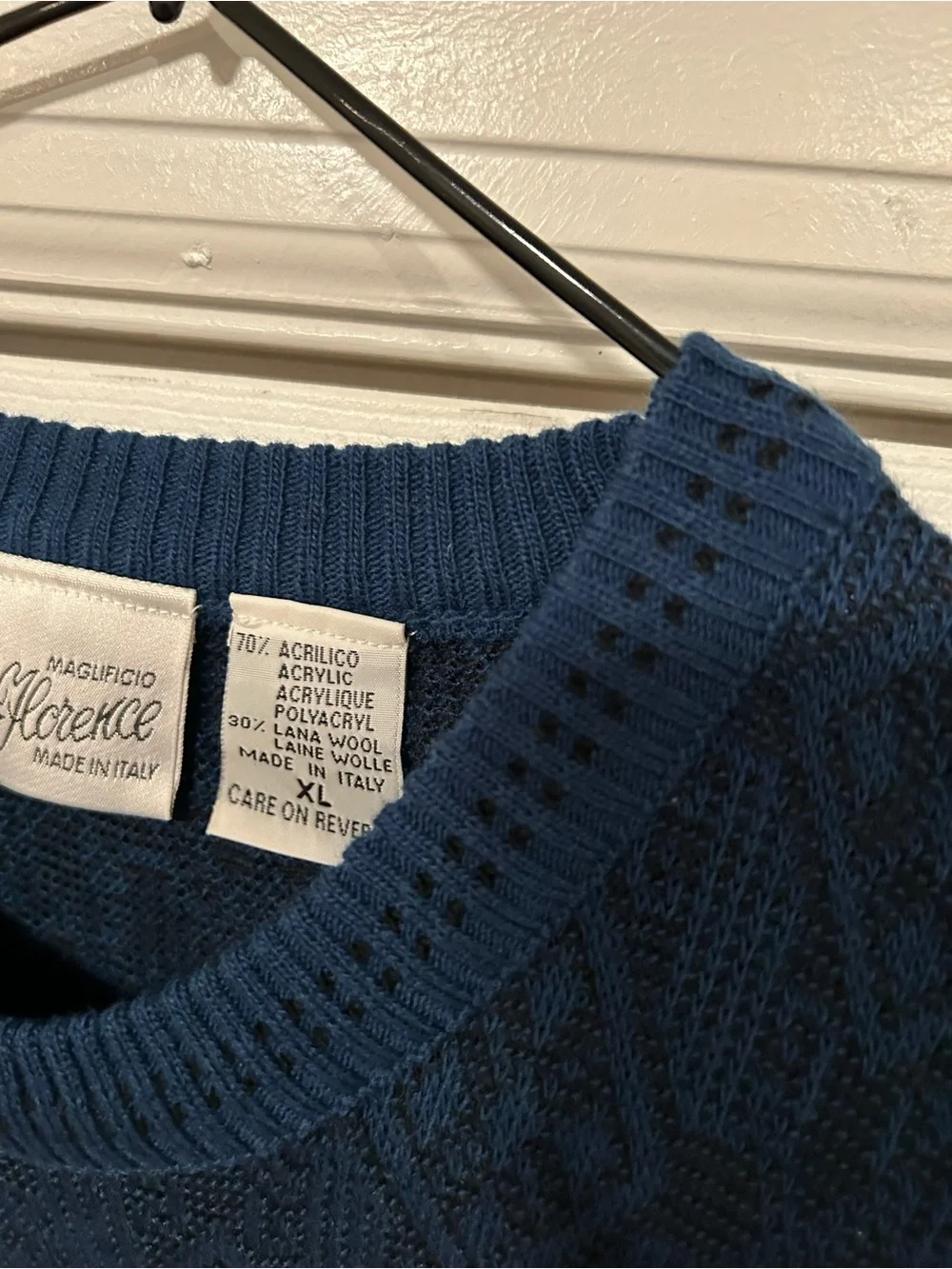 Maglificio Fiorelli Men’s XL Sweater Acrylic & Wool Made in Italy